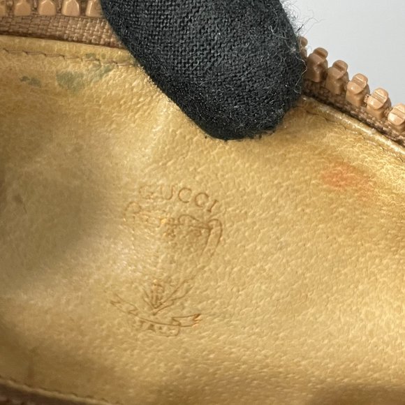 Authentic Vintage Gucci Micro "GG" Monogram Cotton Cream Leather Bag - Picture 7 of 12